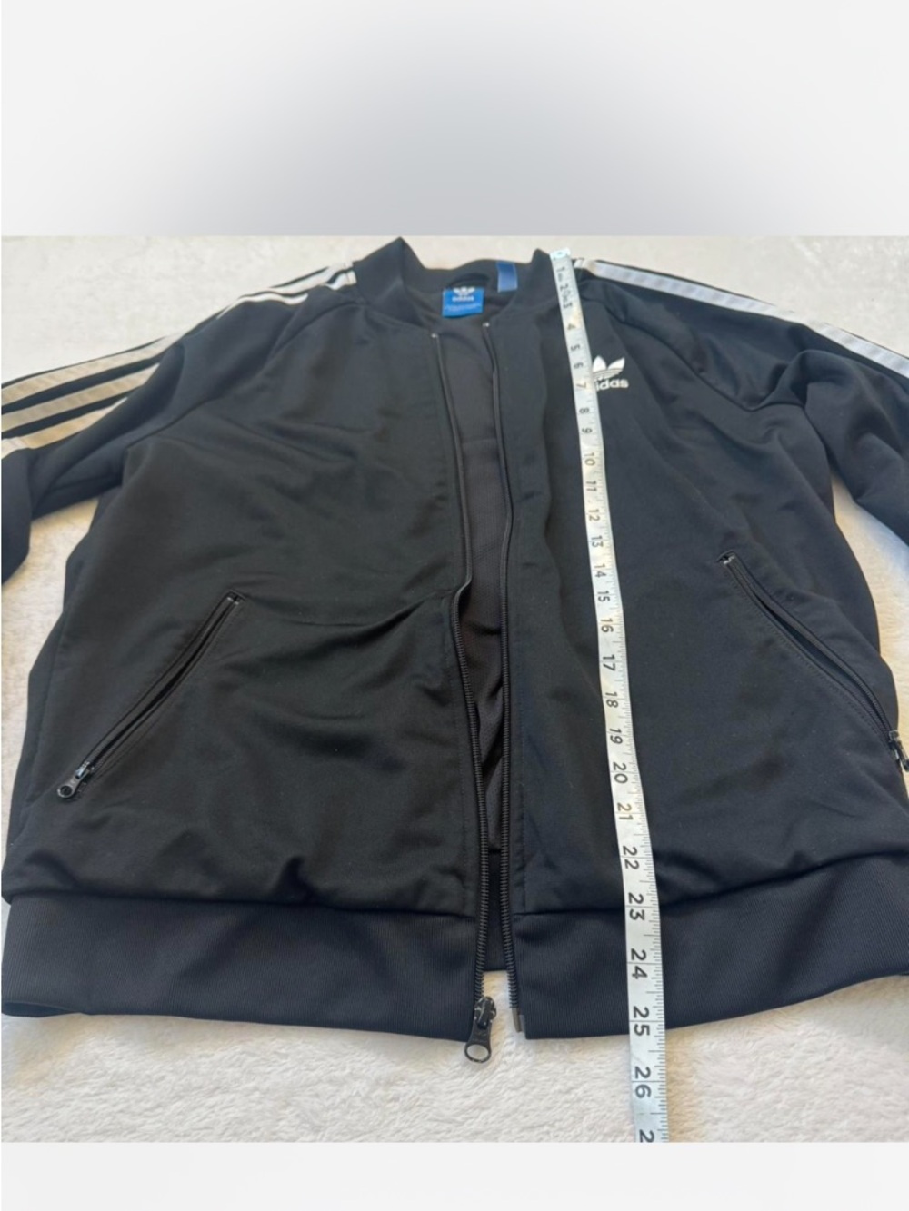 adidas Black Jacket with White Three-Stripe Detailing - Picture 5 of 7
